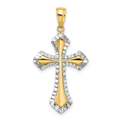 10K W/ Rhodium D/C Reversible Cross Charm