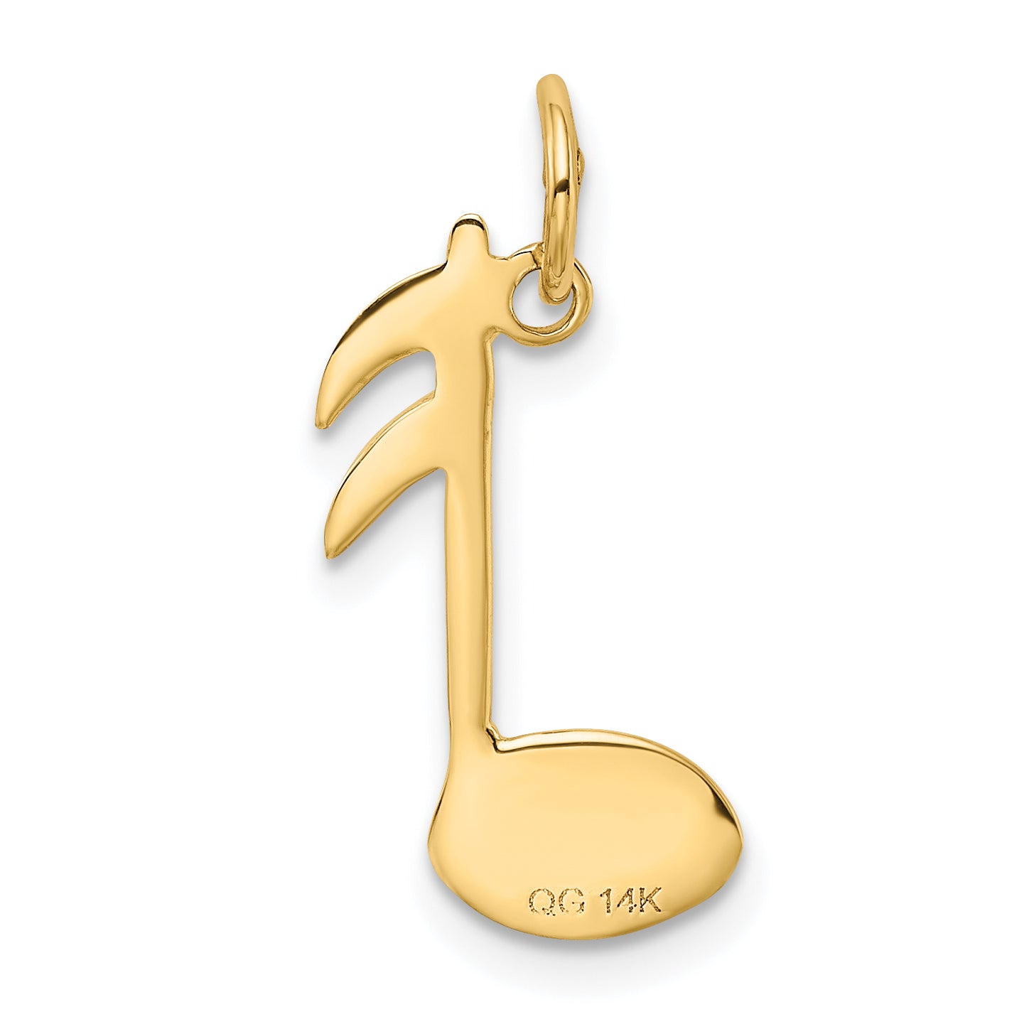 10k Polished Flat-Backed Musical Note Charm