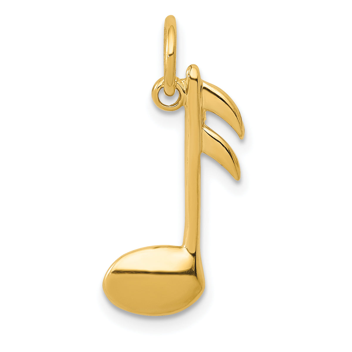 10k Polished Flat-Backed Musical Note Charm