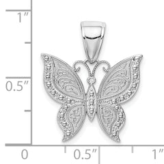 10K White Gold Butterfly Pendant