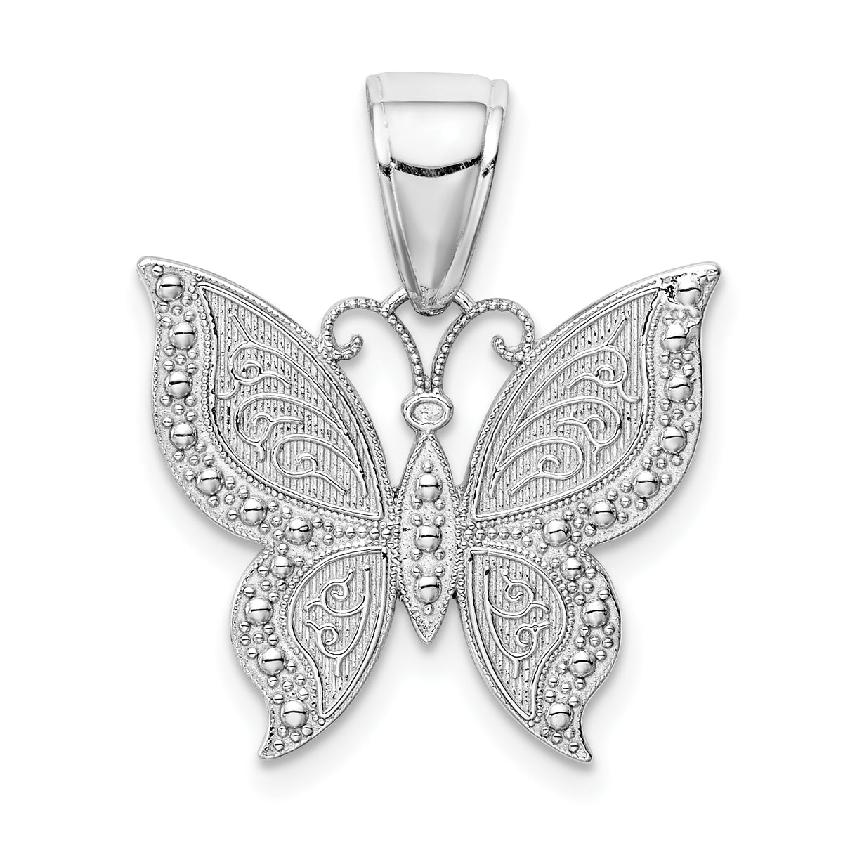 10K White Gold Butterfly Pendant