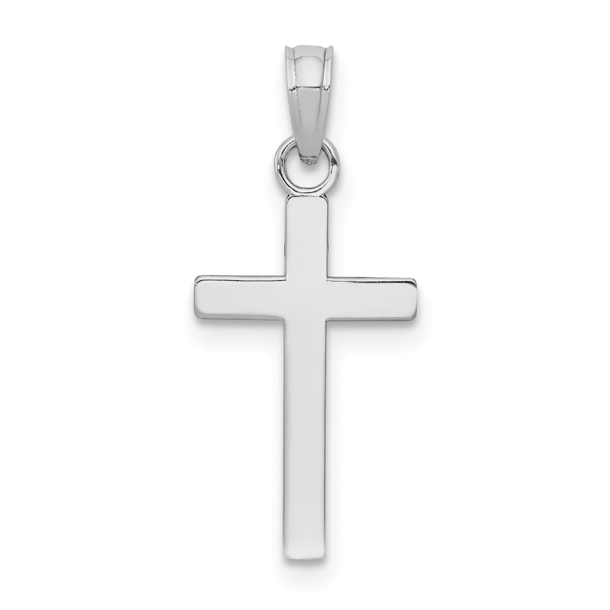 10k White Gold Polished Cross Pendant