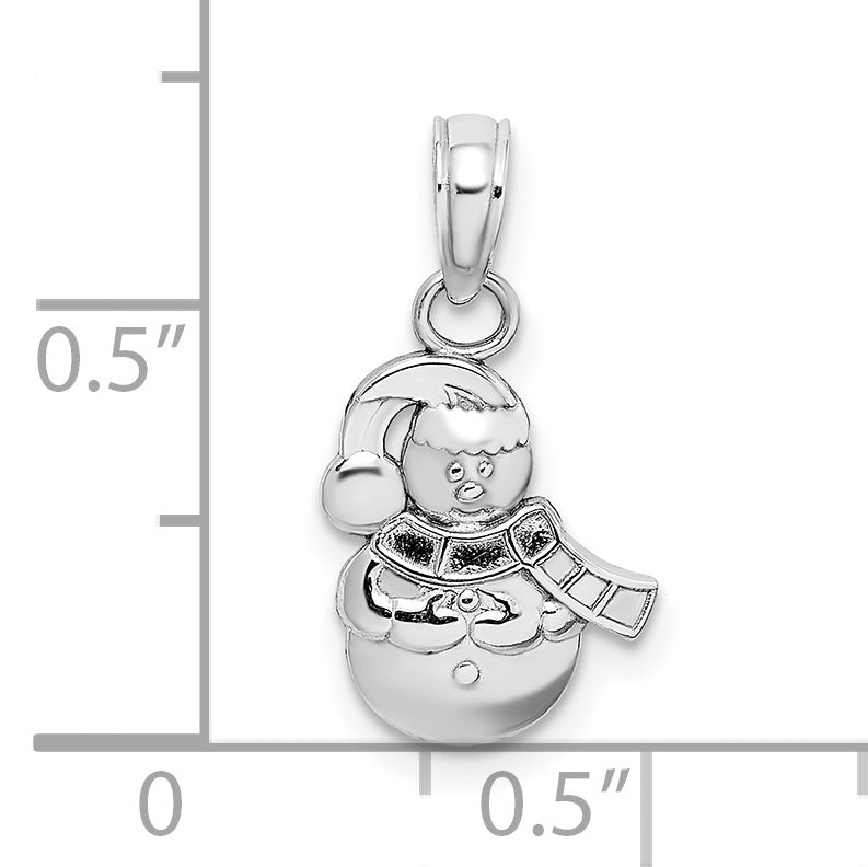 10k White Gold Snowman Pendant