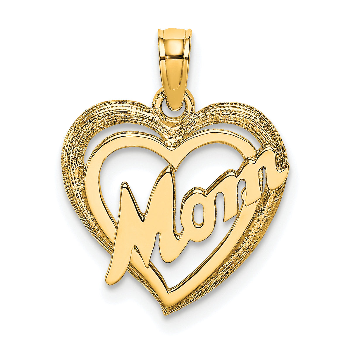 10K MOM Inside Heart Charm