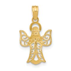 10K Angel W/Filigree Cut-Out Wings Charm