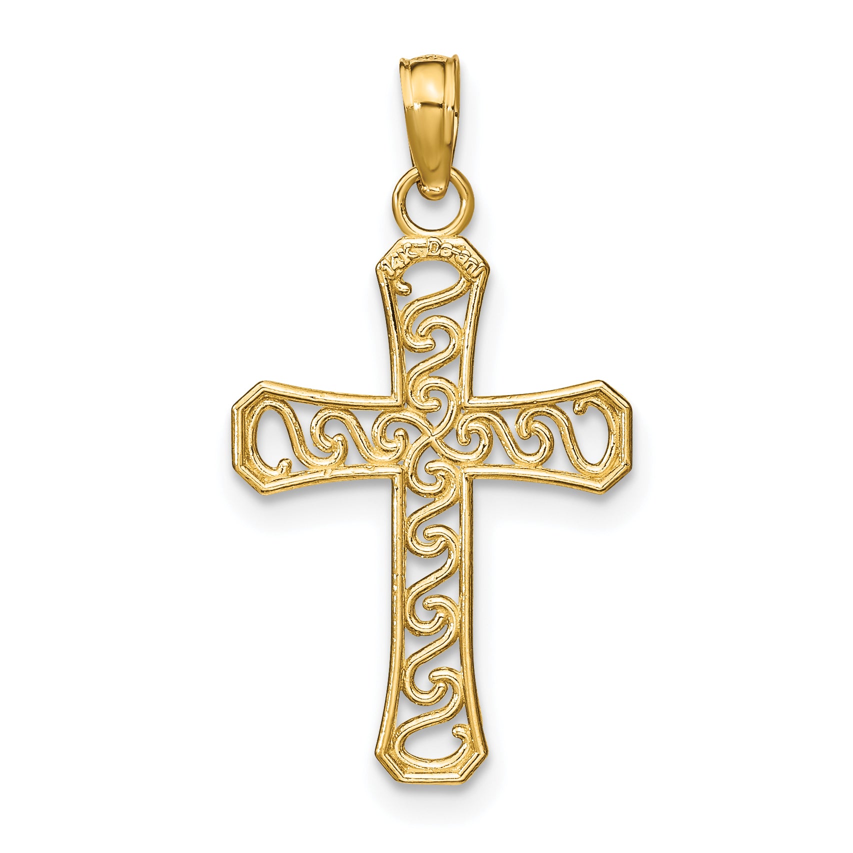 10k Fancy Cross Pendant