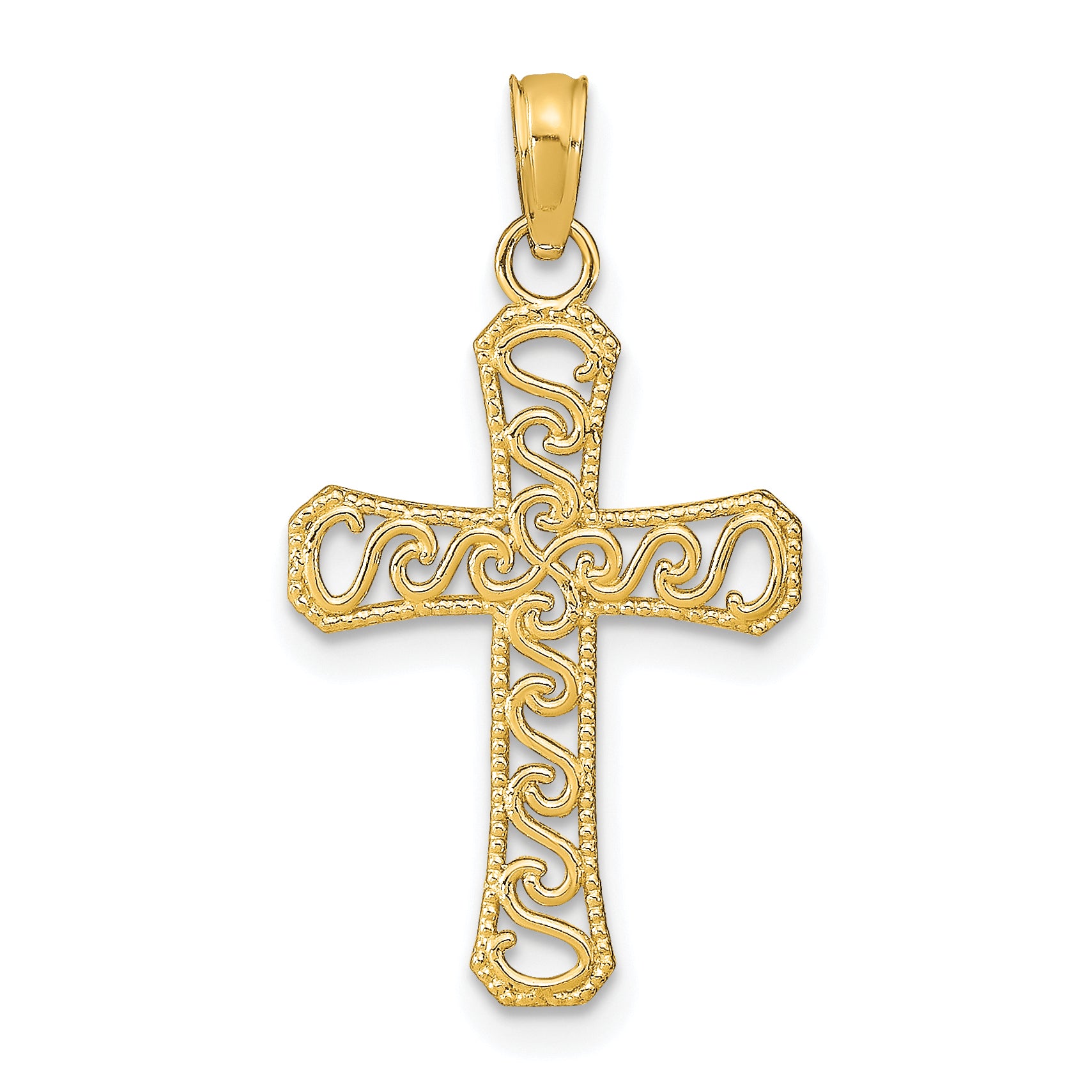 10k Fancy Cross Pendant