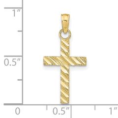 10k D/C Cross Pendant