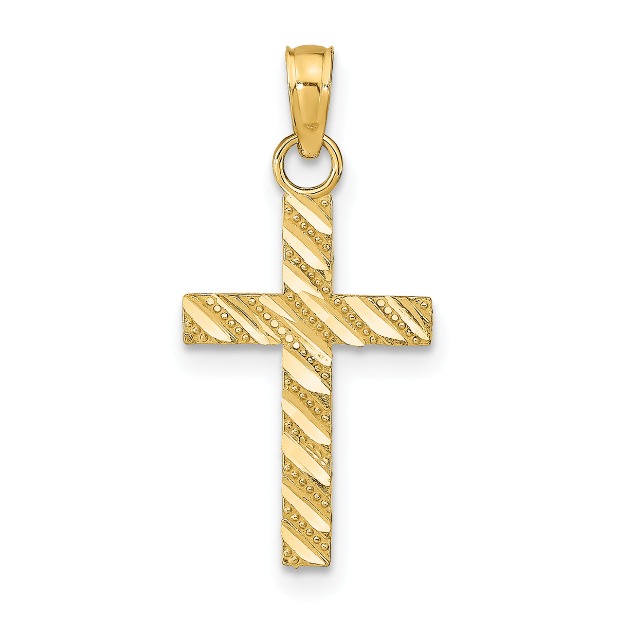 10k D/C Cross Pendant