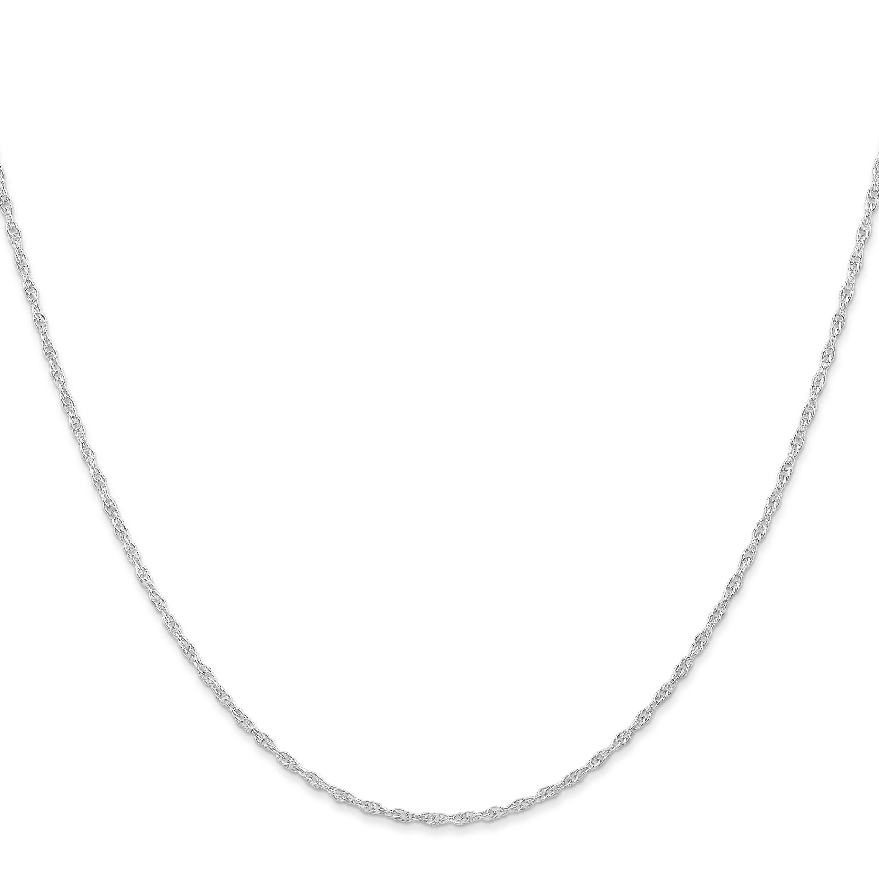 10K White Gold 1.15mm Carded Cable Rope Chain