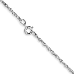 10K White Gold 1.15mm Carded Cable Rope Chain