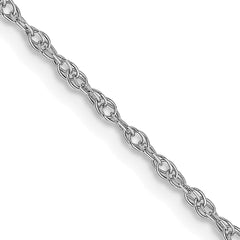 10K White Gold 1.15mm Carded Cable Rope Chain