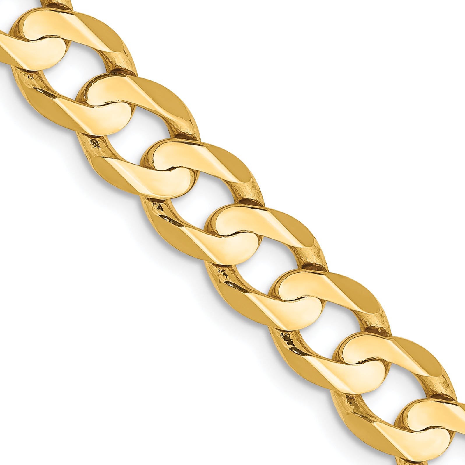 10K 6.75mm Open Concave Curb Chain 10K