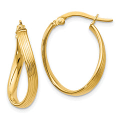 10K Polished Hinged Hoop Earrings