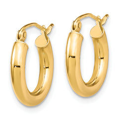 10K Polished Hinged Hoop Earrings