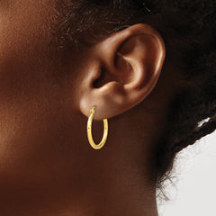 10K Textured Hinged Hoop Earrings