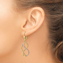 10K Yellow Gold Rhodium-Plated Leverback Earrings with Polished Finish and Lifetime Guarantee