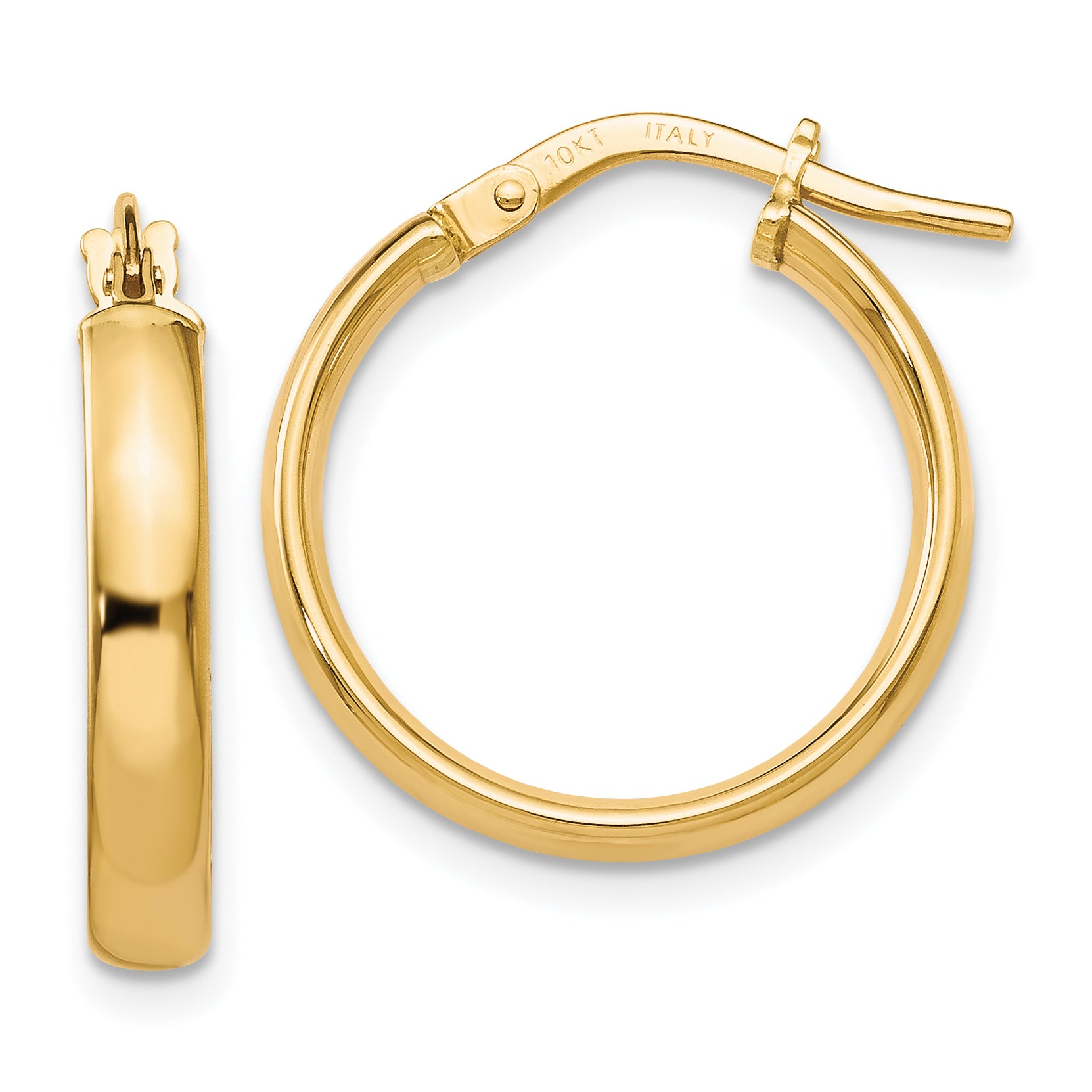 10K Gold Polished Hoop Earrings