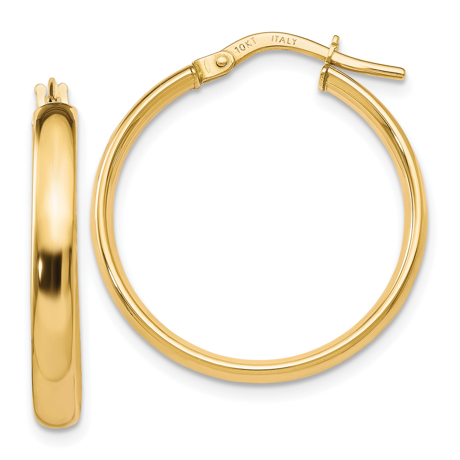 10K Gold Polished Hoop Earrings