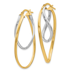 10K Two-Tone Polished Hoop Earrings