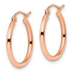 10K Rose Gold Polished Hinged Hoop Earrings