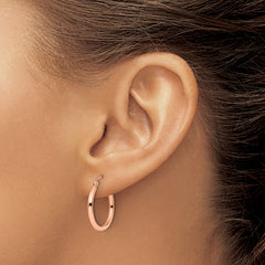 10K Rose Gold Polished Hinged Hoop Earrings