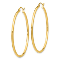 10K Polished Hinged Hoop Earrings