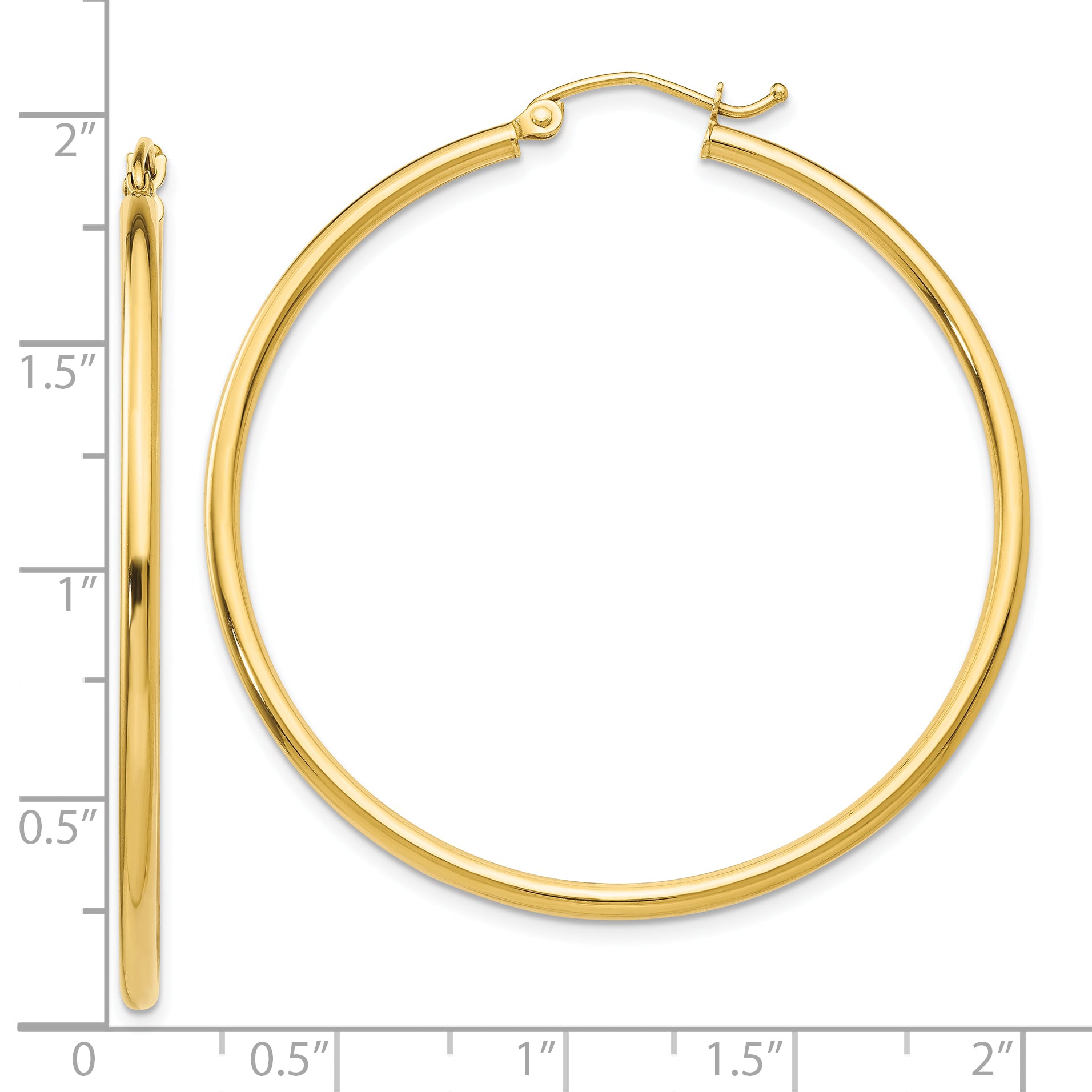 10K Polished Hinged Hoop Earrings