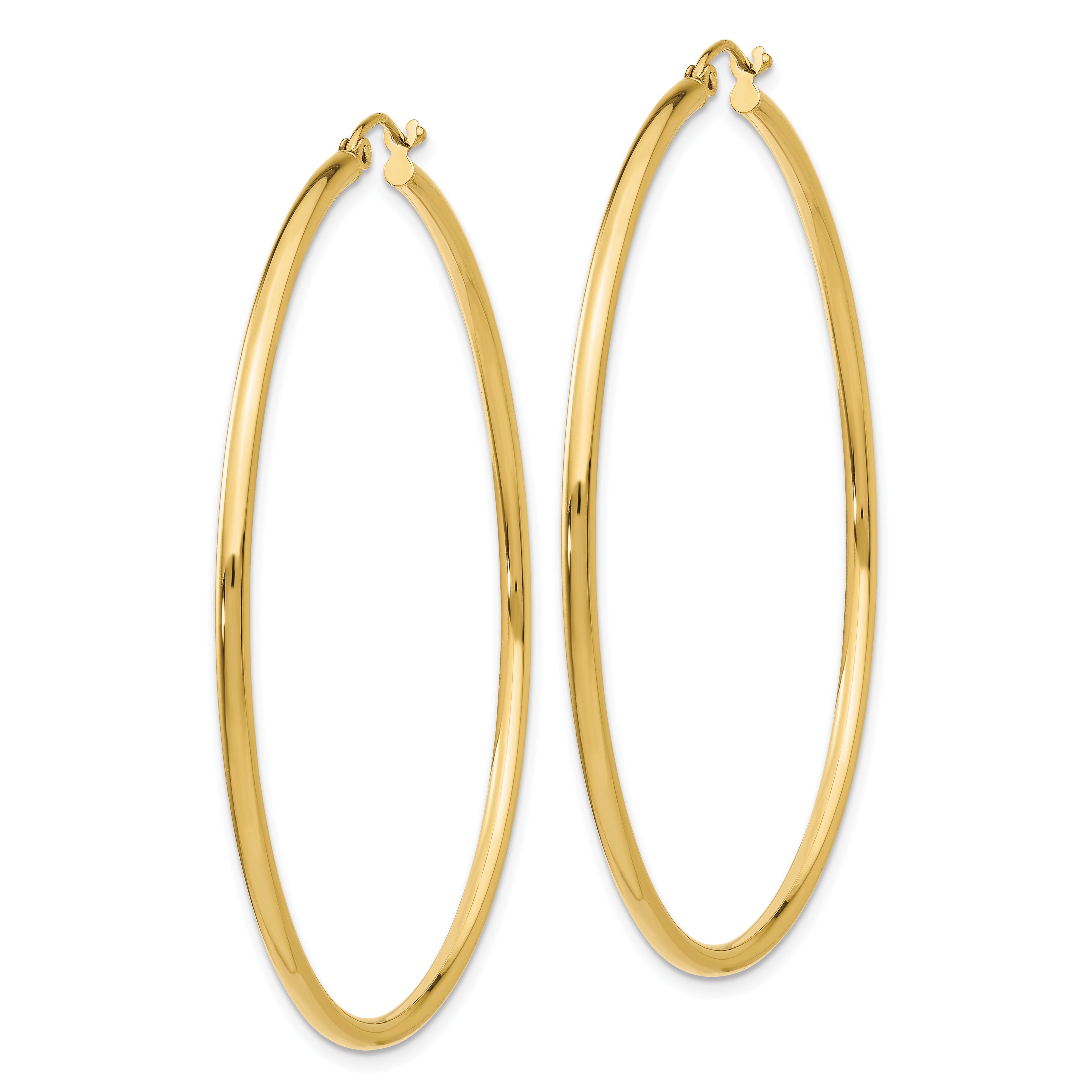 10K Polished Hinged Hoop Earrings