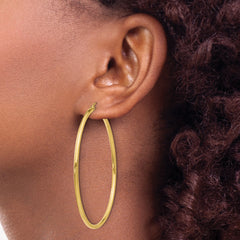 10K Polished Hinged Hoop Earrings