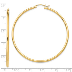 10K Polished Hinged Hoop Earrings