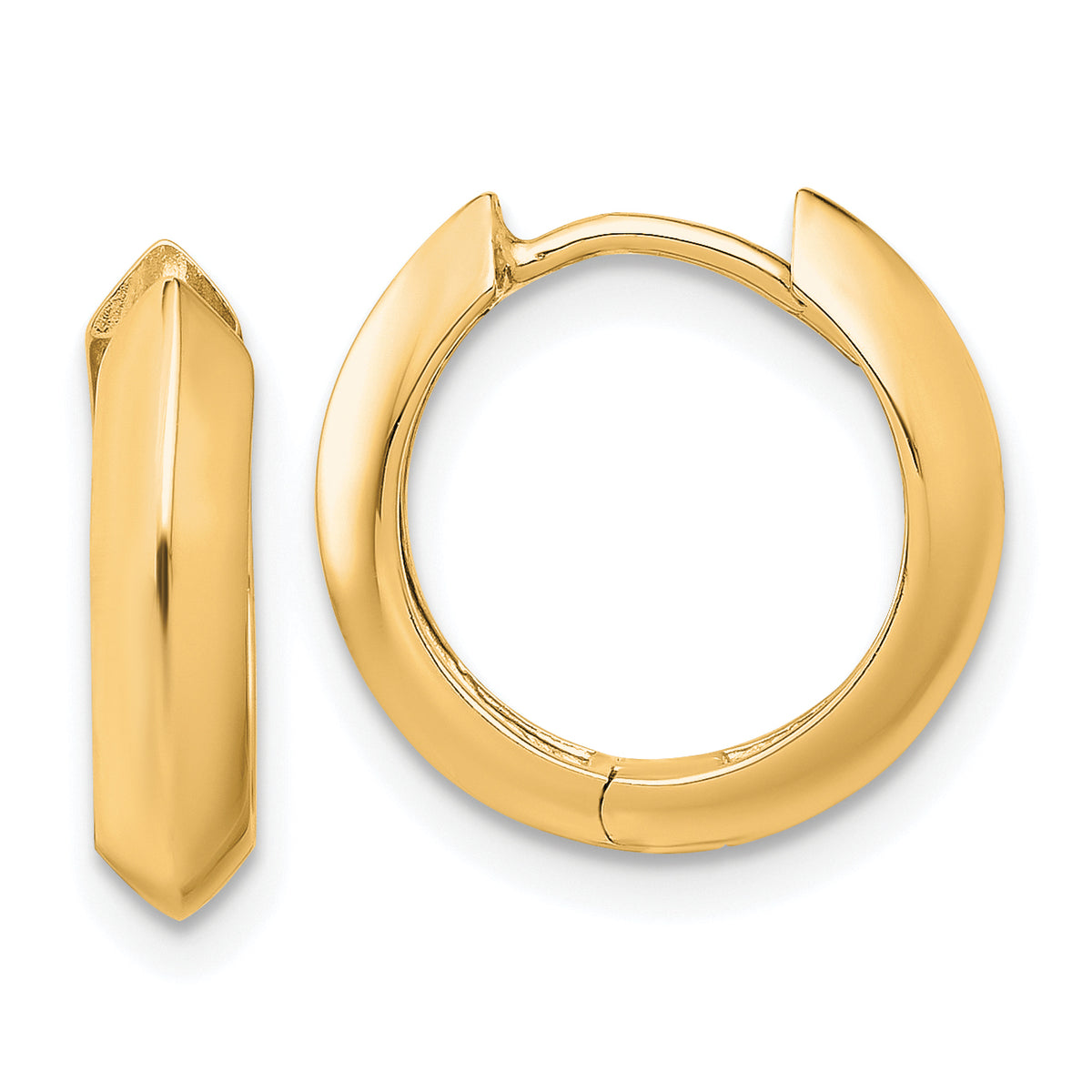 10K Polished Hinged Huggie Earrings