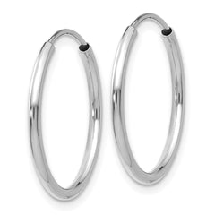 10k White Gold 1.5mm Polished Endless Hoop Earrings