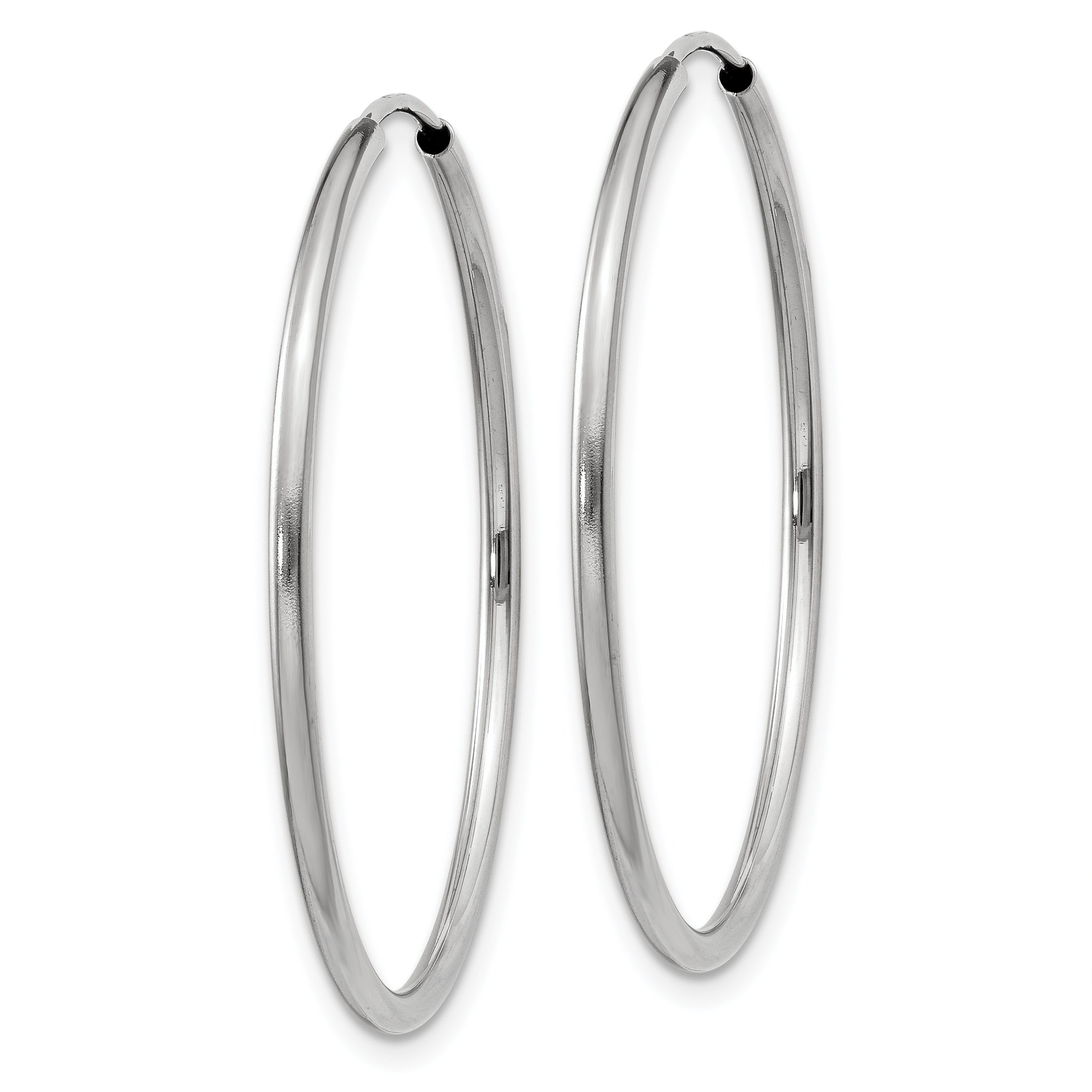 10k White Gold 1.5mm Polished Endless Hoop Earrings