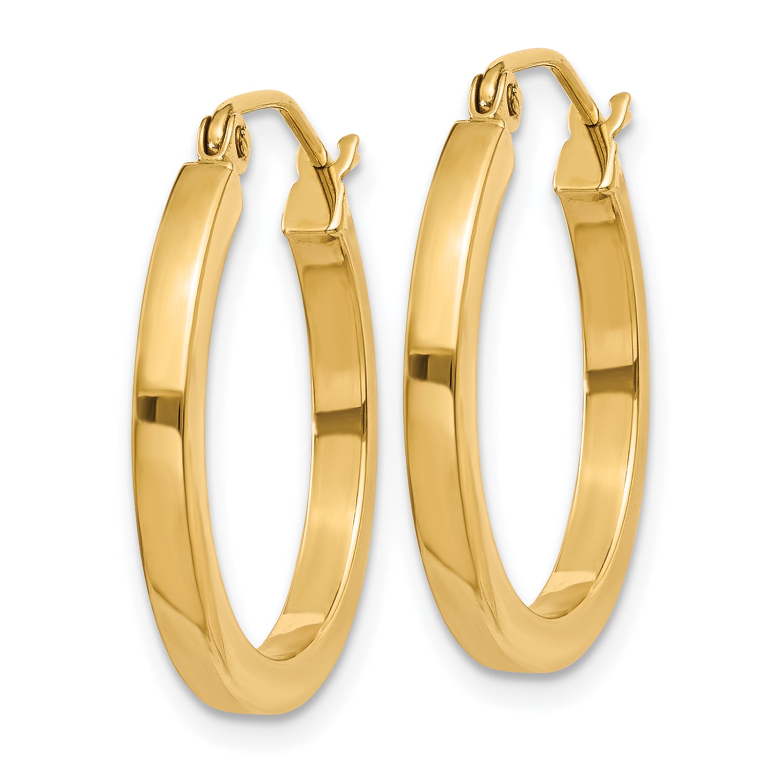 10k 2mm Square Tube Hoop Earrings