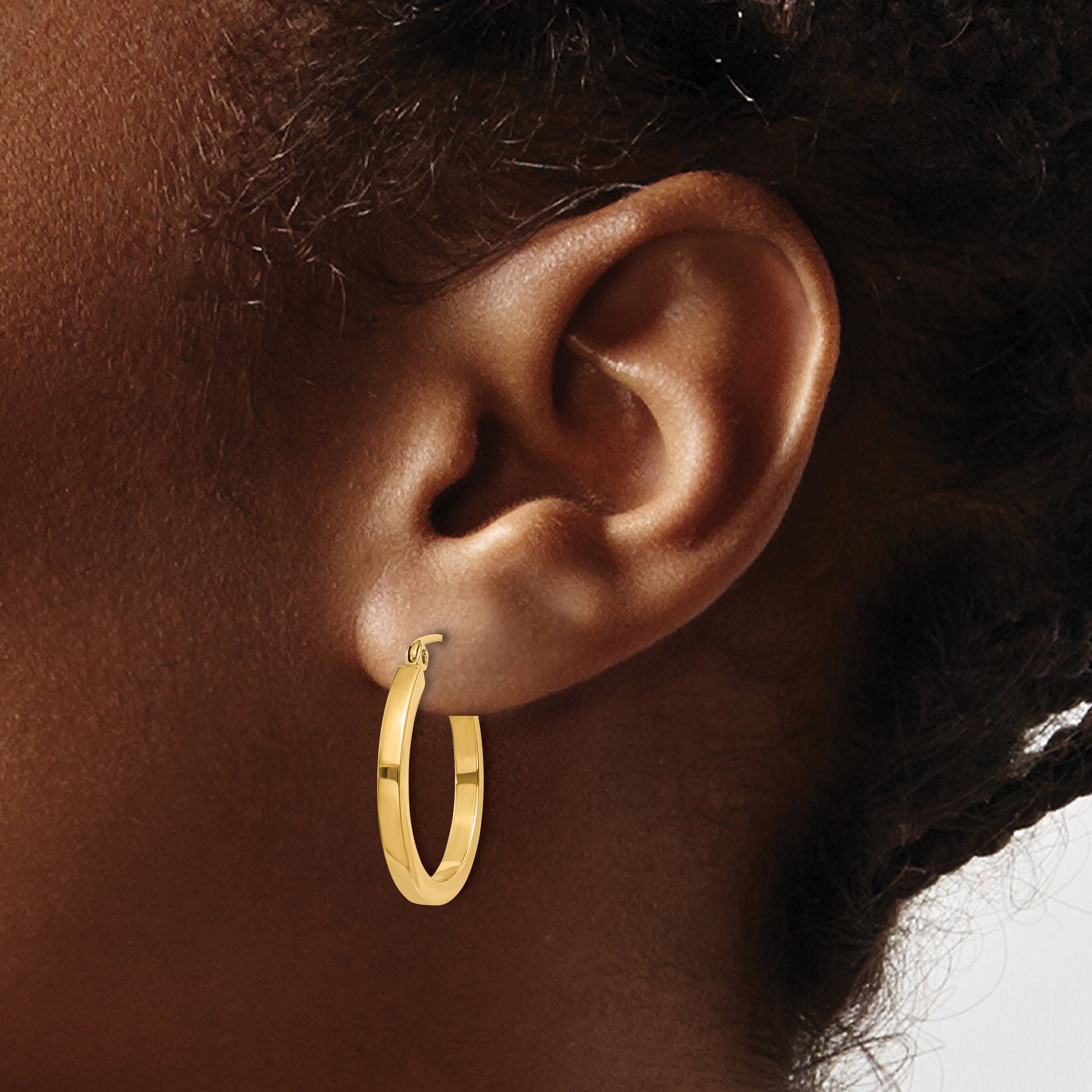 10k 2mm Square Tube Hoop Earrings