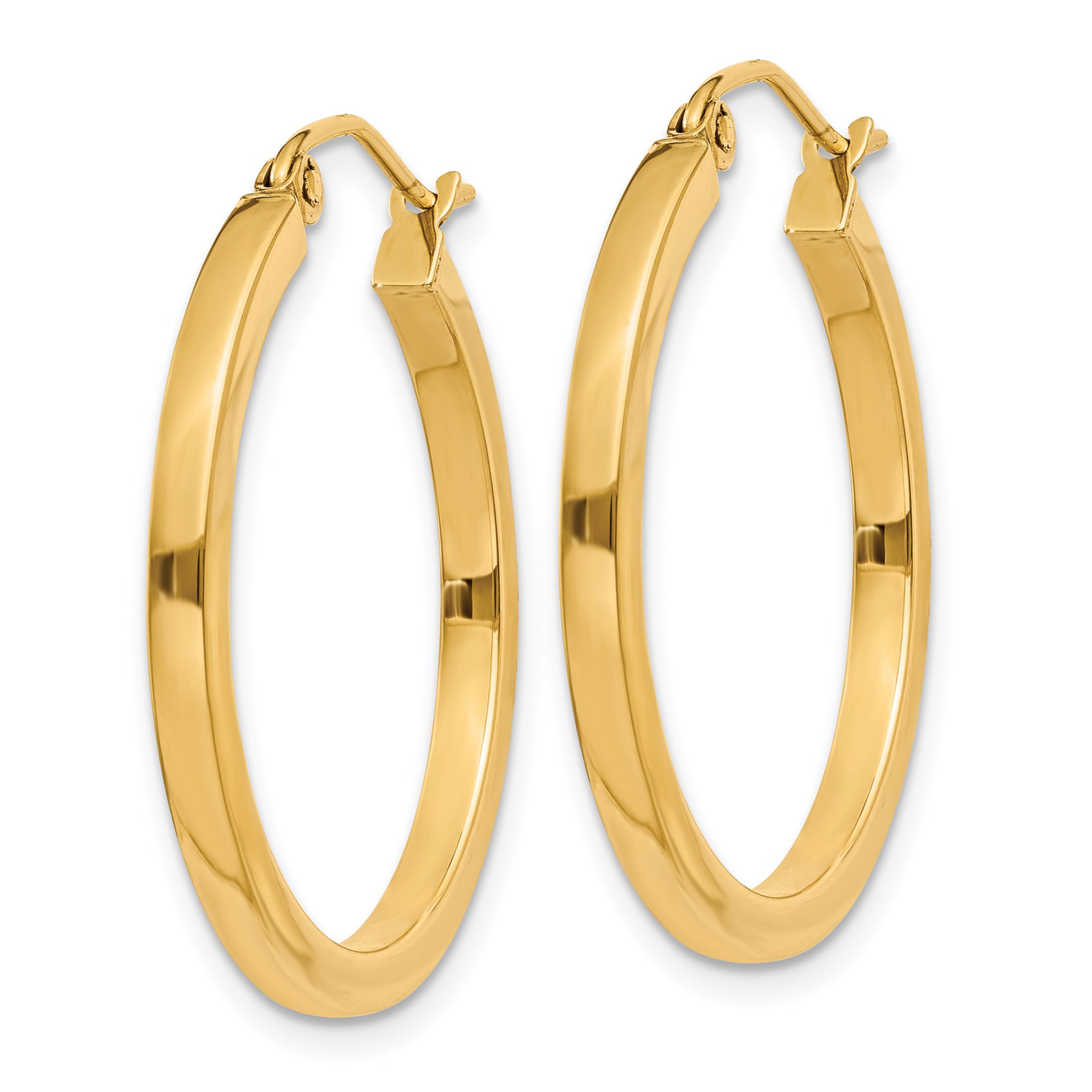 10k 2mm Square Tube Hoop Earrings