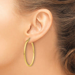 10k 2mm Square Tube Hoop Earrings