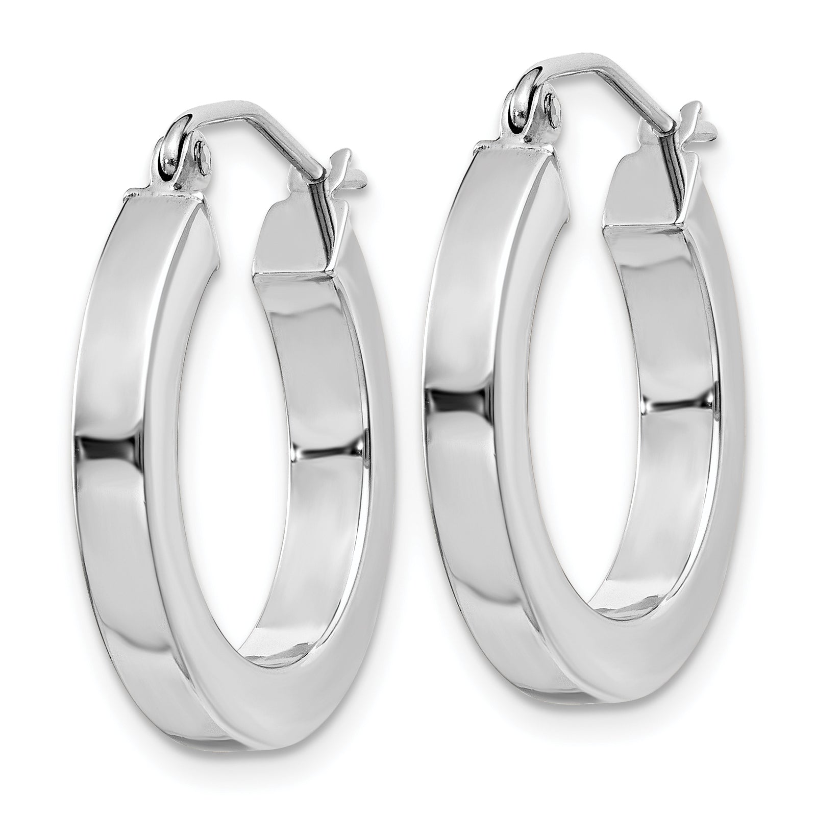 10k 3mm Polished Square Hoop Earrings