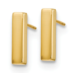 10K Polished Post Bar Earrings