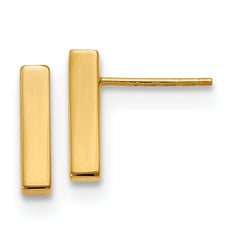 10K Polished Post Bar Earrings