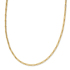 10K Polished Flat Oval Link Necklace