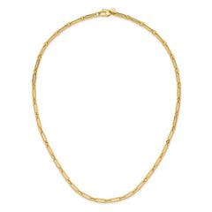 10K Polished Flat Oval Link Necklace