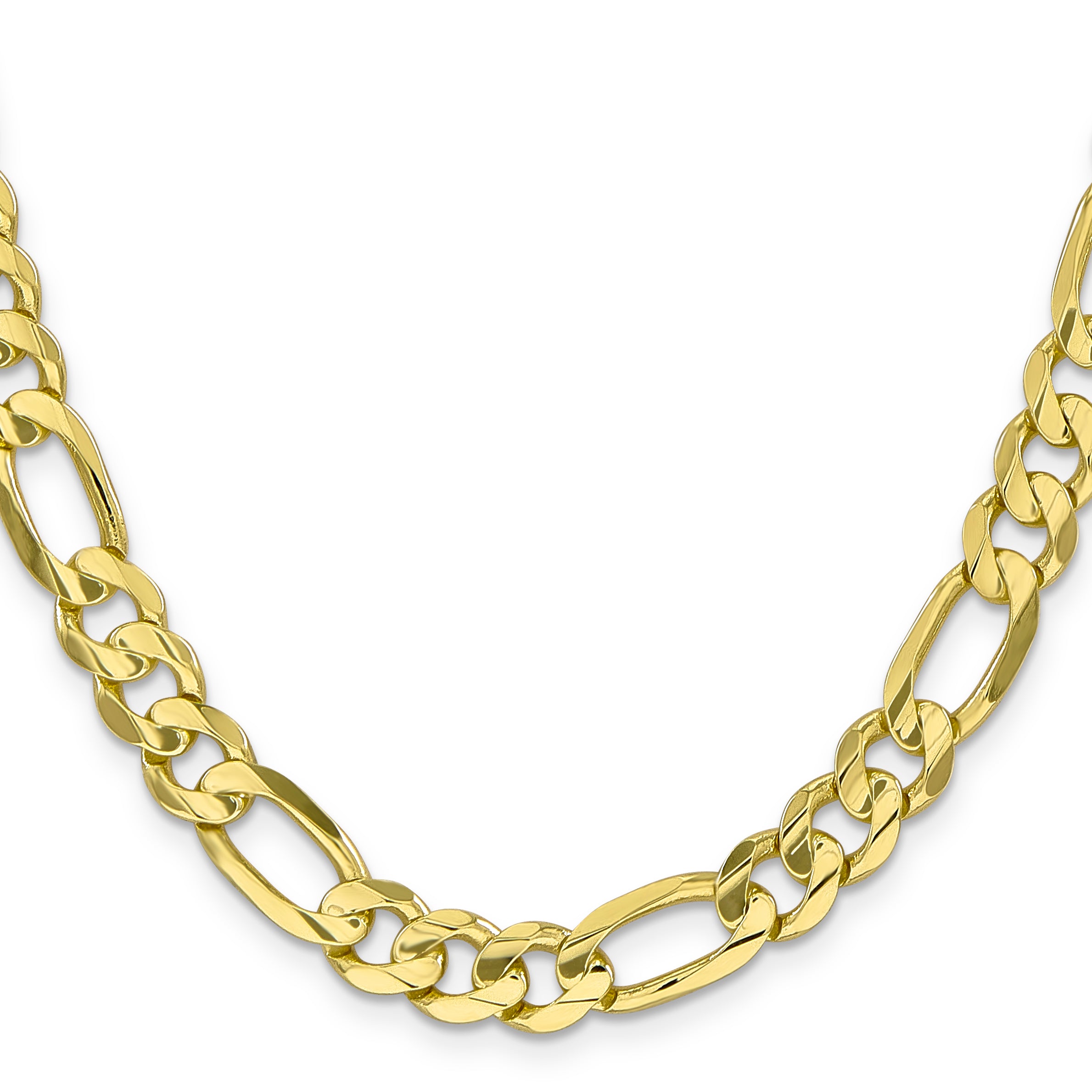 10k 8.75mm Concave Open Figaro Chain