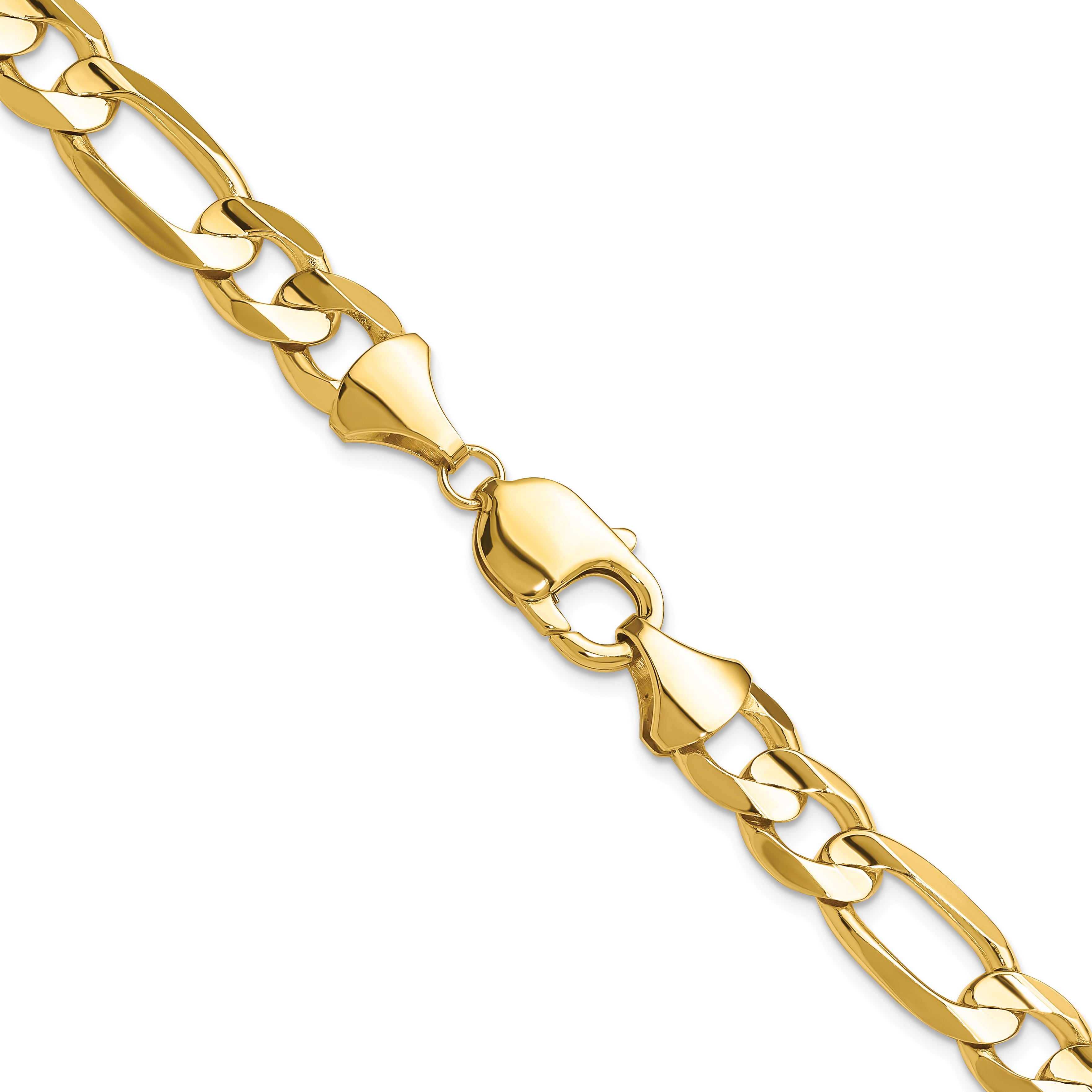 10k 10mm Concave Open Figaro Chain