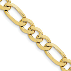 10k 10mm Concave Open Figaro Chain