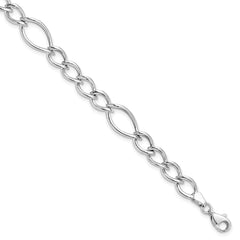 10K White Gold Polished Link Bracelet