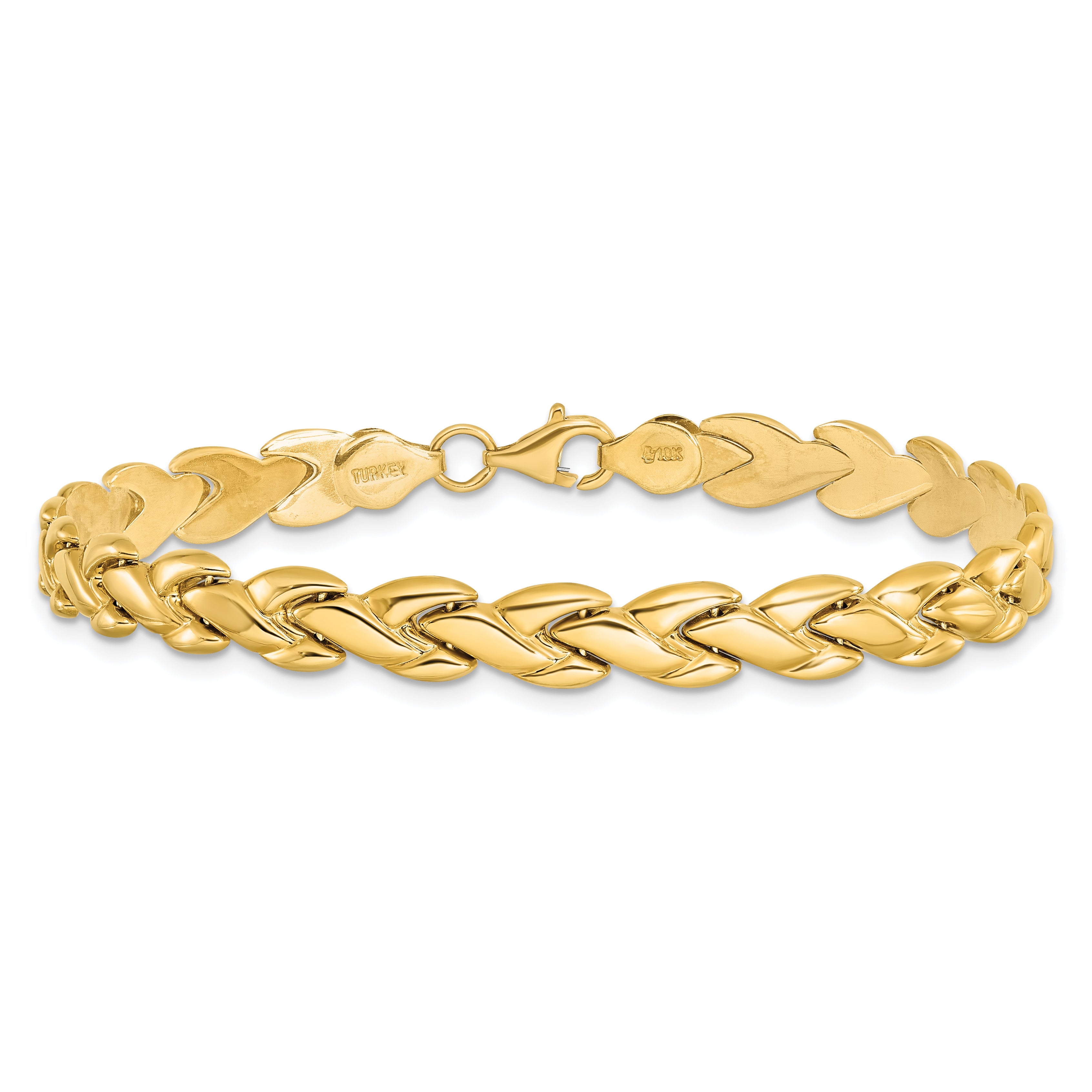 10K Polished Fancy Link Bracelet