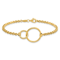 10k Polished interlocking Circles Link Bracelet