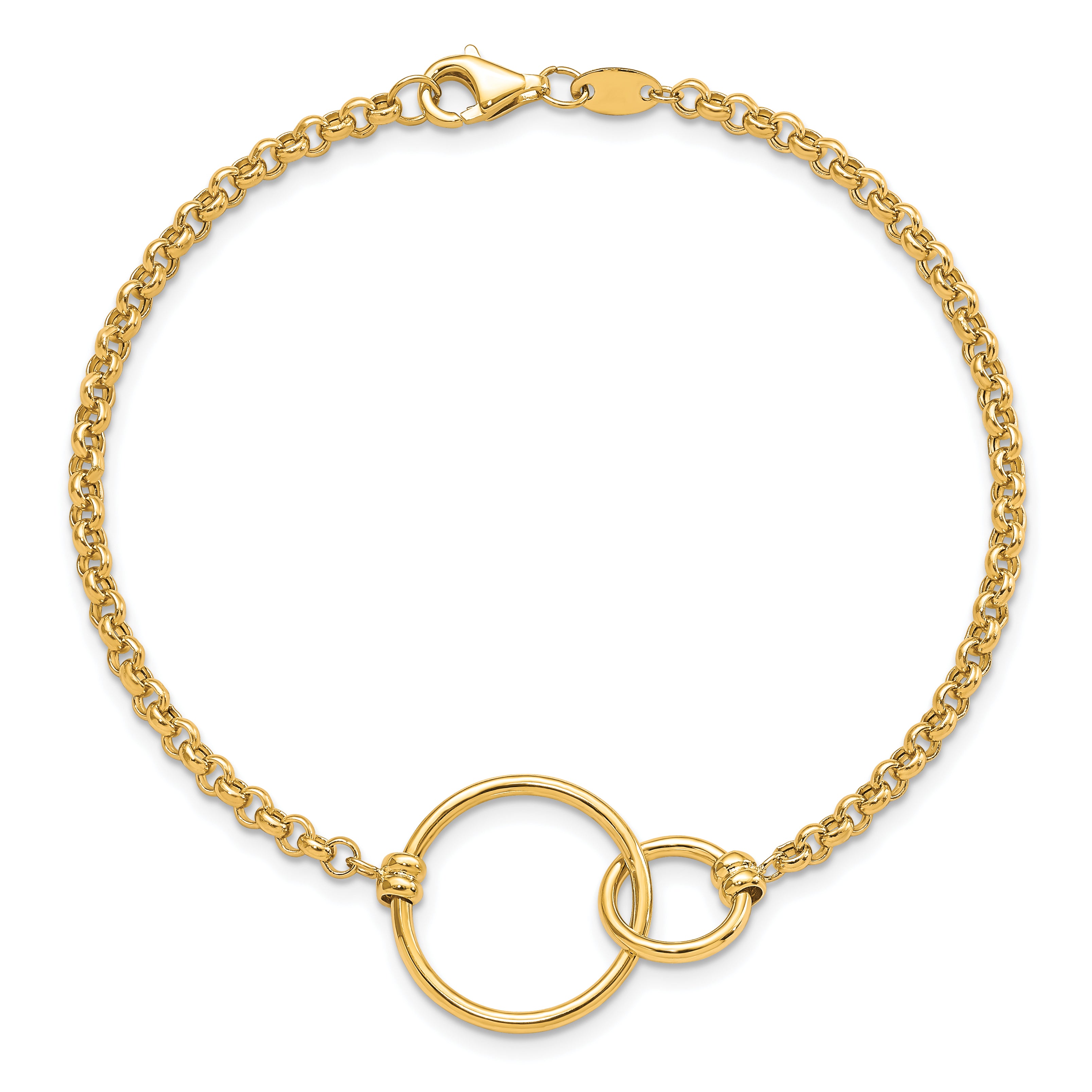 10k Polished interlocking Circles Link Bracelet